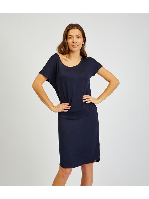 Sam 73 Dunkelblaues Basic-Damenkleid SAM73 Corvus