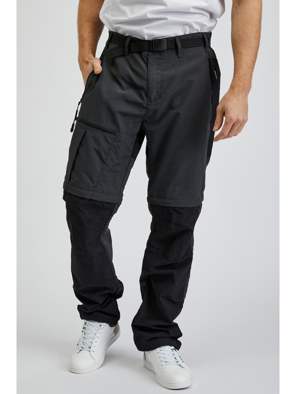 Sam 73 Schwarze und graue Herrenhose mit abnehmbarem Bein SAM73 Walter