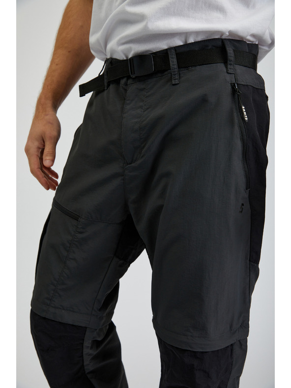 Sam 73 Schwarze und graue Herrenhose mit abnehmbarem Bein SAM73 Walter