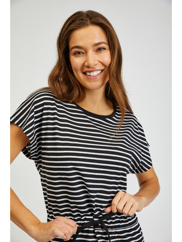 Sam 73 Weiß-schwarz gestreiftes Damenkleid SAM73 Sagitta