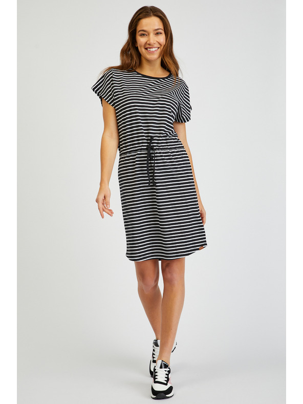 Sam 73 Weiß-schwarz gestreiftes Damenkleid SAM73 Sagitta