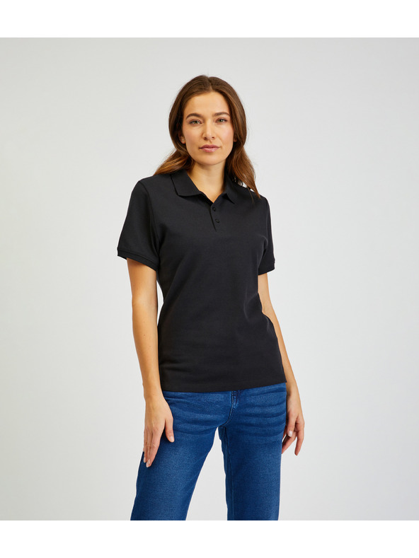 Sam 73 Schwarzes Damen-Poloshirt aus Baumwolle SAM73 Hydra