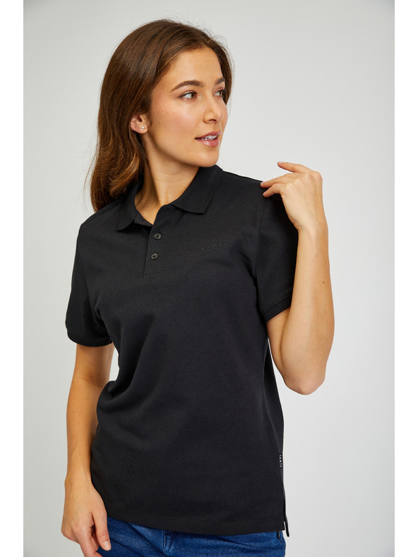 Sam 73 Schwarzes Damen-Poloshirt aus Baumwolle SAM73 Hydra