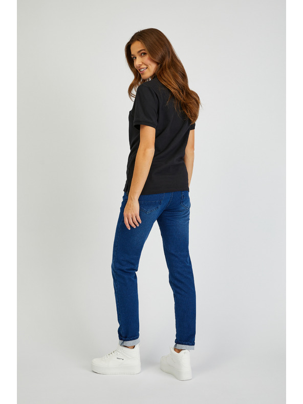 Sam 73 Schwarzes Damen-Poloshirt aus Baumwolle SAM73 Hydra