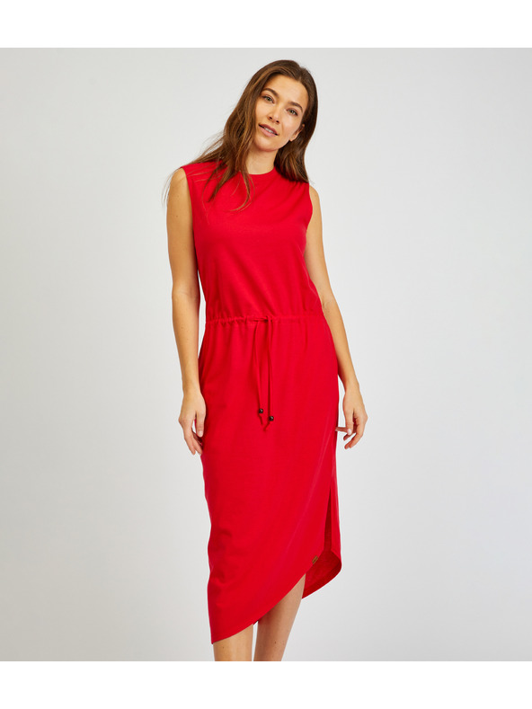 Sam 73 Rotes asymmetrisches Basic-Kleid für Damen SAM73 Antlia