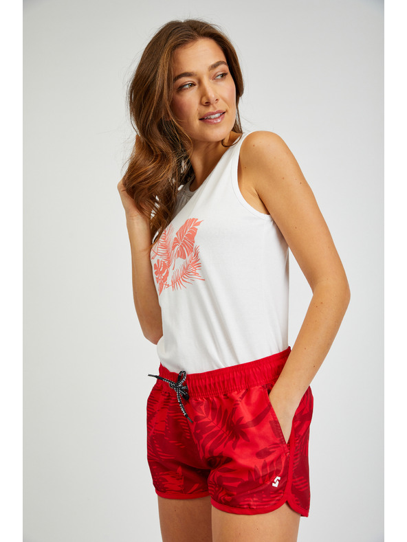 Sam 73 Rote gemusterte Shorts für Frauen SAM 73 Pisces