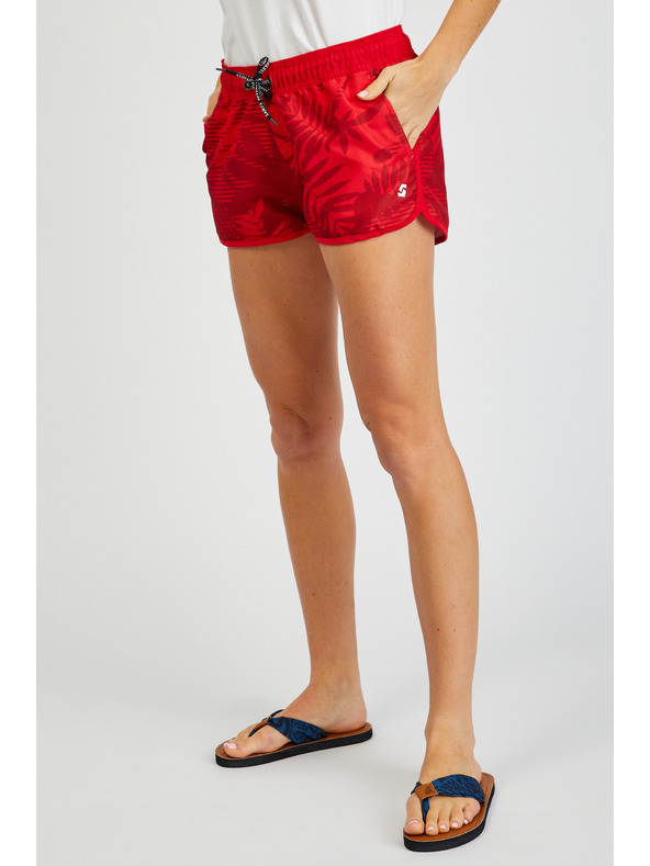 Sam 73 Rote gemusterte Shorts für Frauen SAM 73 Pisces