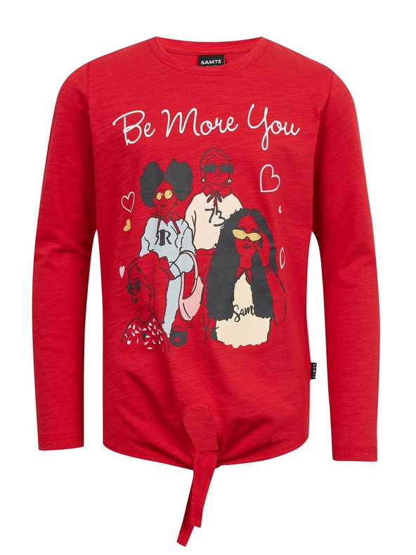 Sam 73 Rotes langärmeliges Mädchen-T-Shirt SAM 73 Vadania