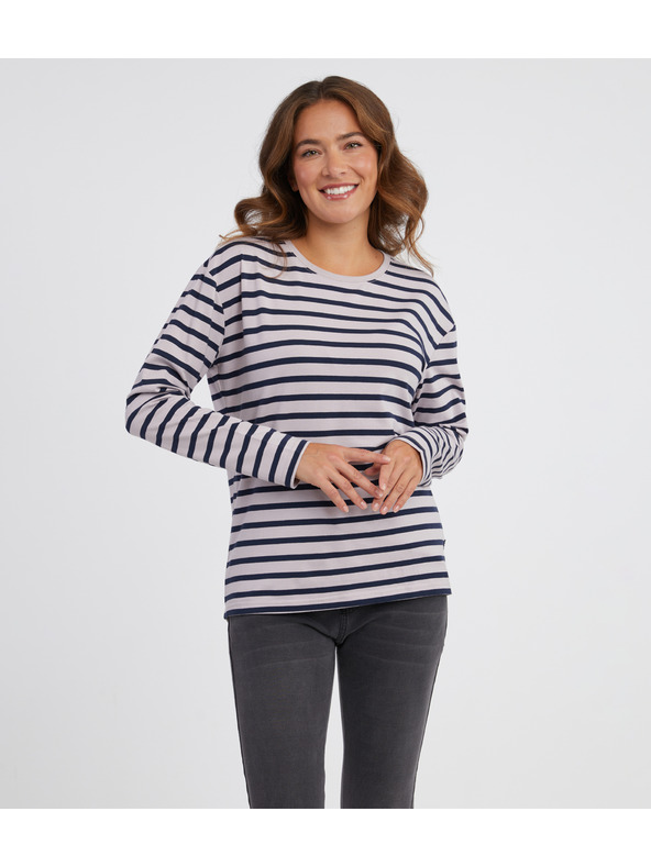 Sam 73 Blau-rosa gestreiftes Langarm-T-Shirt für Damen SAM 73 Prudence