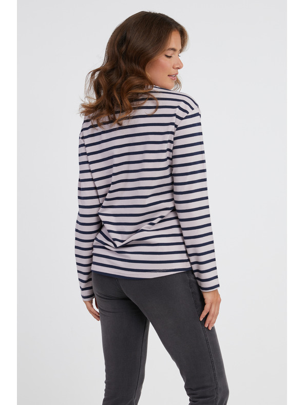 Sam 73 Blau-rosa gestreiftes Langarm-T-Shirt für Damen SAM 73 Prudence