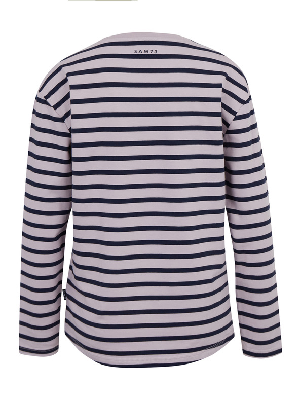 Sam 73 Blau-rosa gestreiftes Langarm-T-Shirt für Damen SAM 73 Prudence