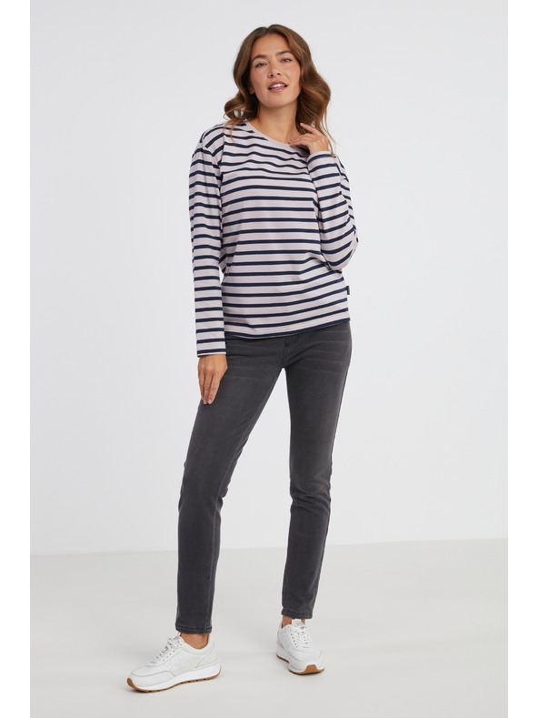 Sam 73 Blau-rosa gestreiftes Langarm-T-Shirt für Damen SAM 73 Prudence