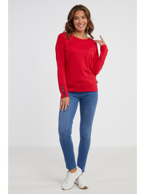 Sam 73 Rotes Langarm-T-Shirt für Frauen SAM 73 Patty