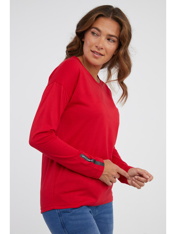 Sam 73 Rotes Langarm-T-Shirt für Frauen SAM 73 Patty