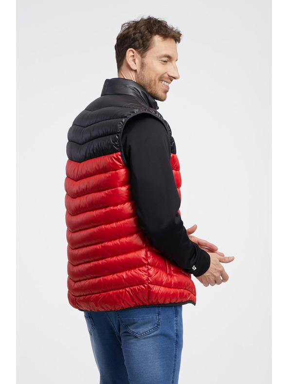 Sam 73 Schwarze und rote Herren-Steppweste SAM 73 Potter