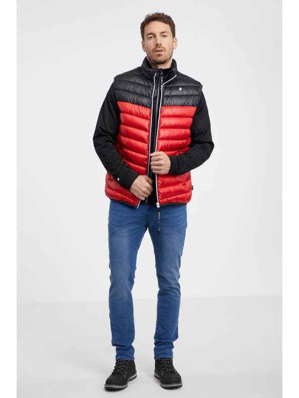 Sam 73 Schwarze und rote Herren-Steppweste SAM 73 Potter