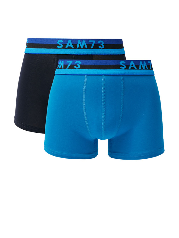 Sam 73 Set aus zwei Herren-Boxern in der Farbe Blau und Schwarz SAM 73 Hyacinth