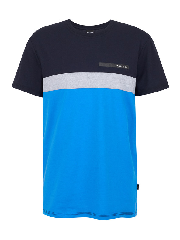 Sam 73 Blau-schwarzes Herren-T-Shirt SAM 73 Ernesto