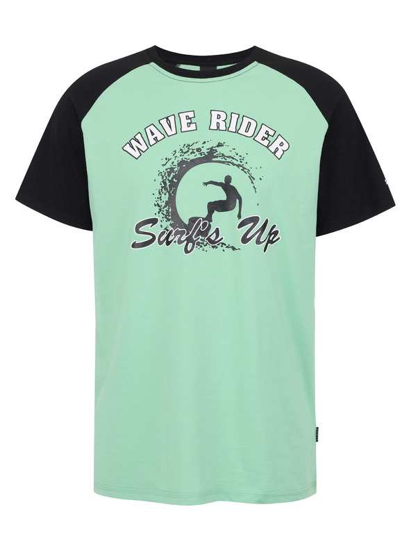 Sam 73 Schwarz-grünes Herren-T-Shirt SAM 73 Esteban