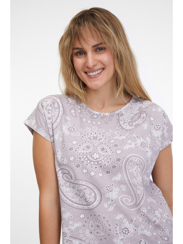 Sam 73 Hellviolettes gemustertes Damen-T-Shirt SAM 73 Margarita