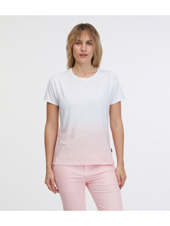 Sam 73 Rosa und weißes Damen-T-Shirt SAM 73 Dolores