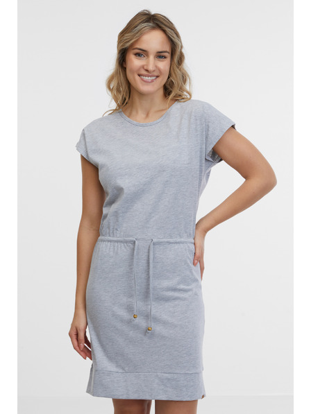 Sam 73 Hellgraues gestreiftes Damenkleid SAM 73 Esperanza