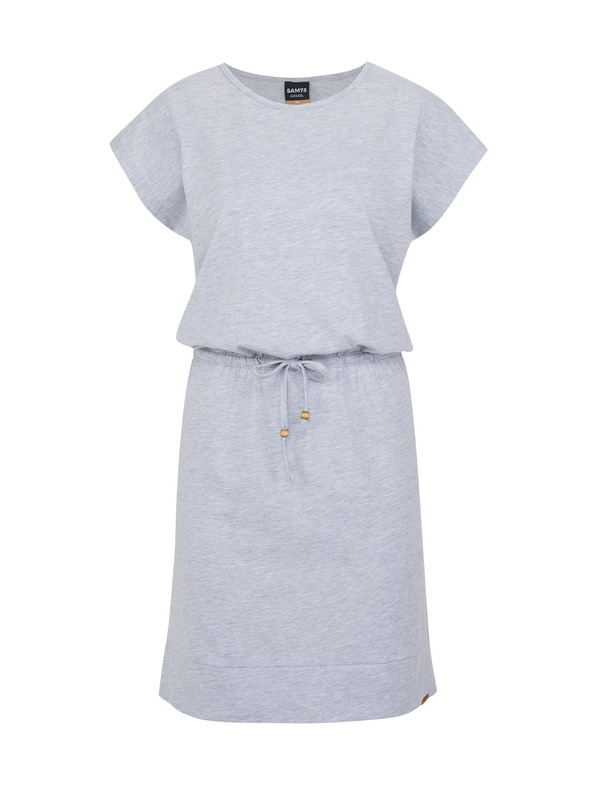 Sam 73 Hellgraues gestreiftes Damenkleid SAM 73 Esperanza