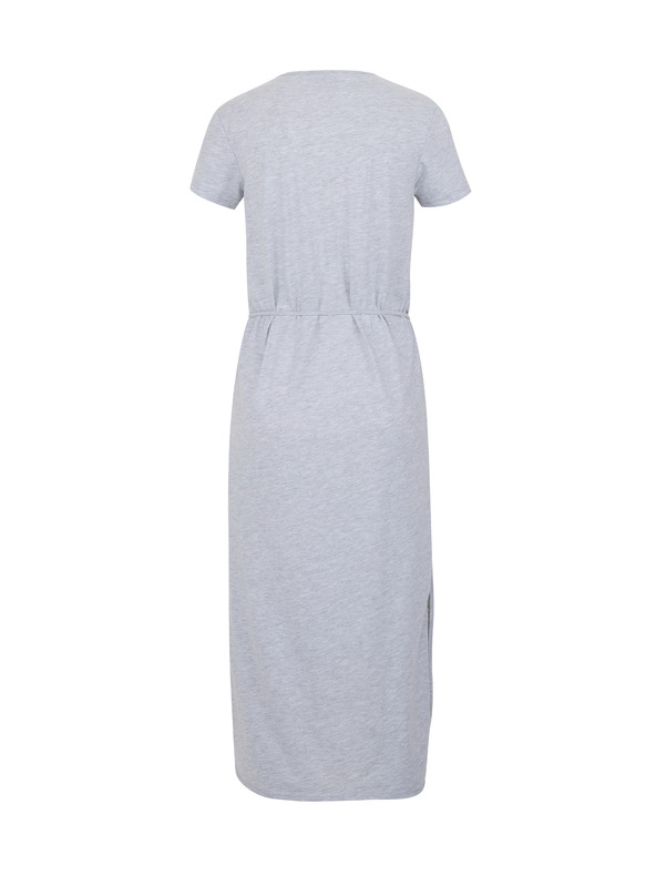 Sam 73 Hellgraues gestreiftes Damen-Midikleid SAM 73 Estela