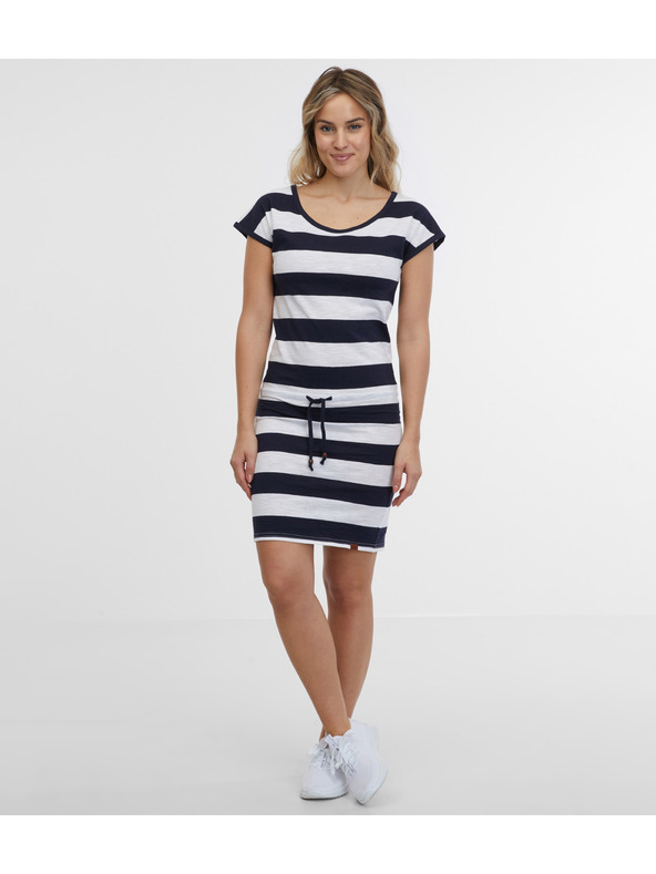 Sam 73 Weiß-blau gestreiftes Damenkleid SAM 73 Reyna