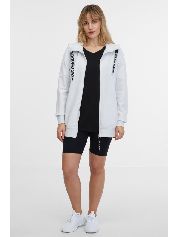 Sam 73 Hellgraues Damen-Sweatshirt mit Kapuze und Reißverschluss SAM 73 Lisa