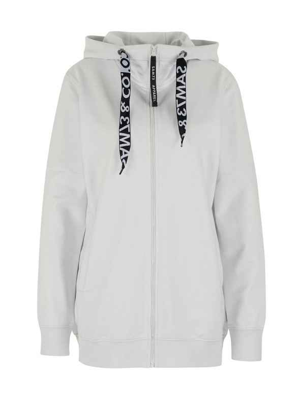 Sam 73 Hellgraues Damen-Sweatshirt mit Kapuze und Reißverschluss SAM 73 Lisa