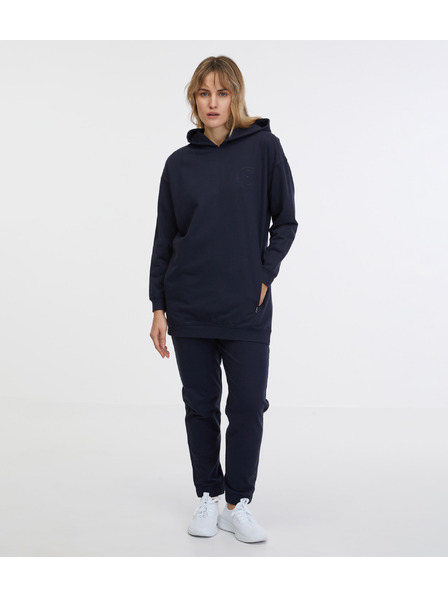 Sam 73 Dunkelblaues verlängertes Damen-Kapuzensweatshirt SAM 73 Lola