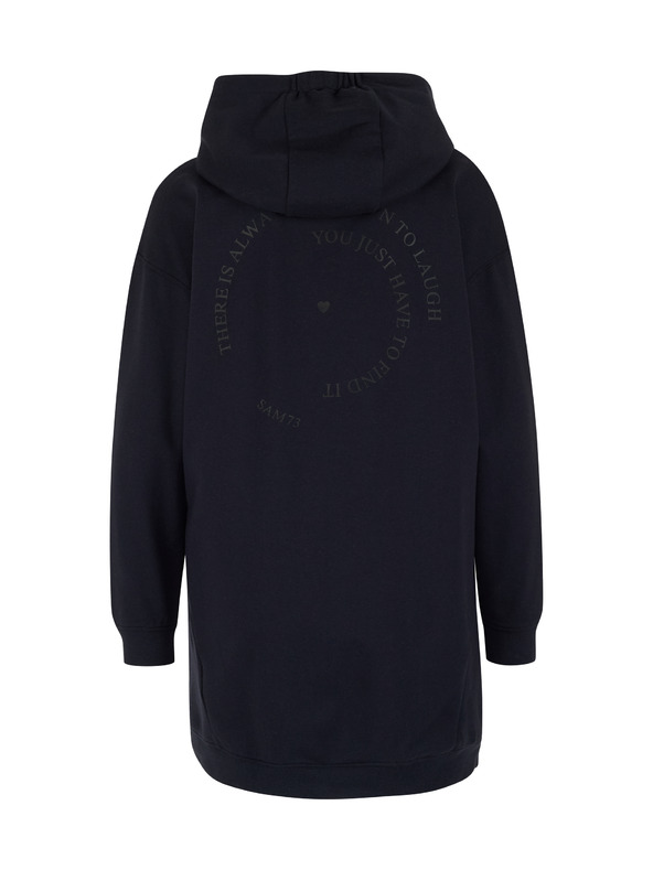 Sam 73 Dunkelblaues verlängertes Damen-Kapuzensweatshirt SAM 73 Lola