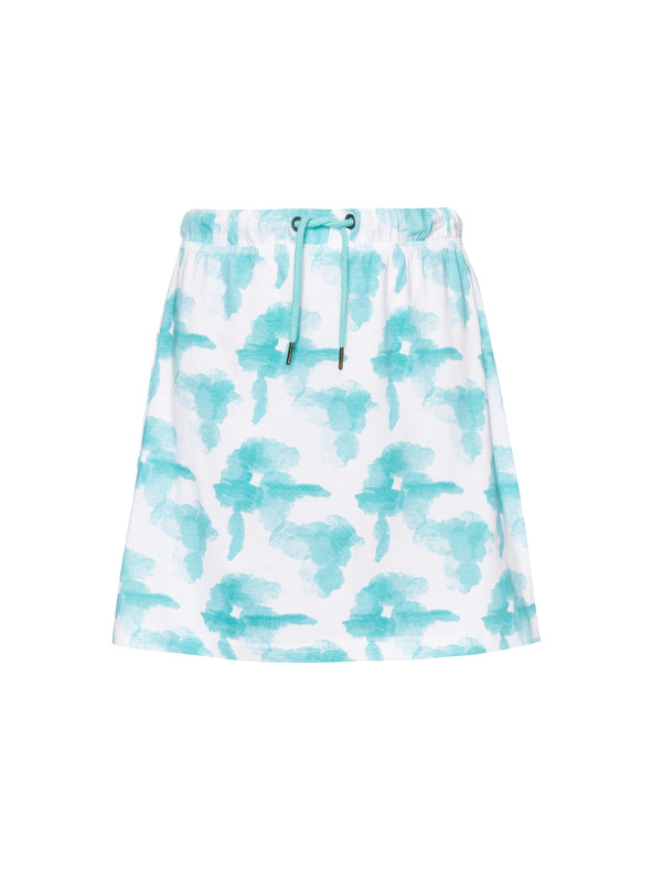 Sam 73 Weißer und türkisfarbener gemusterter Mädchenrock SAM 73