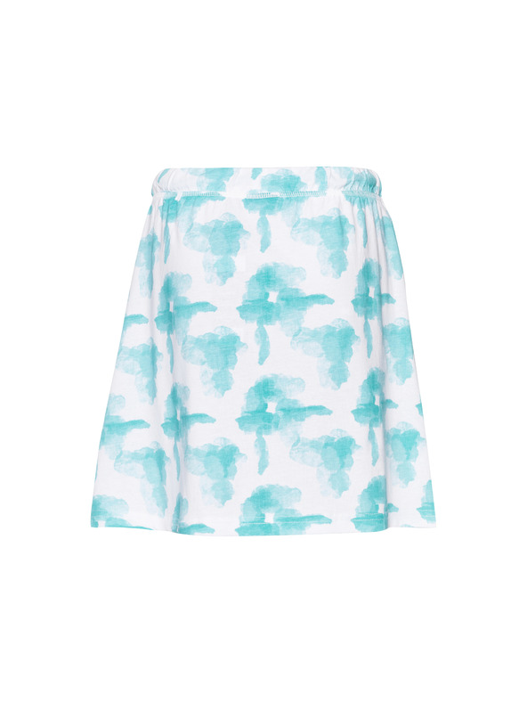 Sam 73 Weißer und türkisfarbener gemusterter Mädchenrock SAM 73