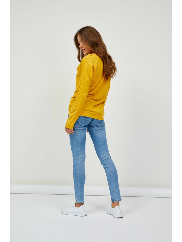 Sam 73 Gelbes Basic-Langarm-T-Shirt für Damen SAM 73 Azuka