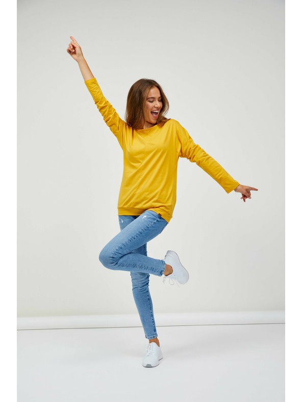 Sam 73 Gelbes Basic-Langarm-T-Shirt für Damen SAM 73 Azuka