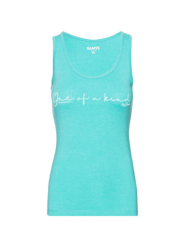 Sam 73 Türkisfarbenes Damen-Top mit Aufdruck SAM 73