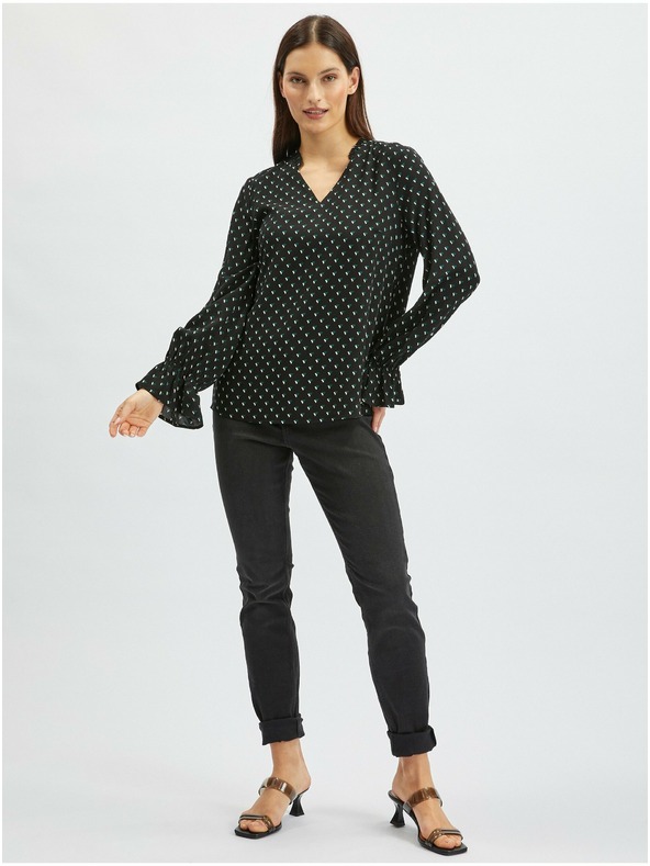 Orsay Schwarze gemusterte Damenbluse ORSAY