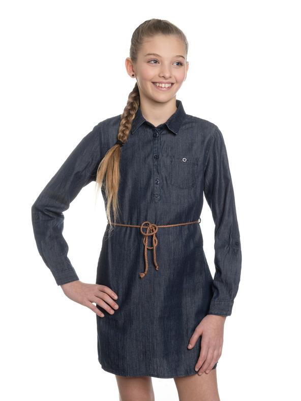 Sam 73 Dunkelblau Mädchen-Hemdkleid SAM 73