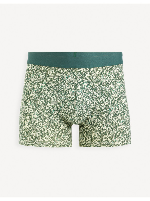 Celio Dunkelgrüne gemusterte Herren-Boxershorts Celio Gibobank