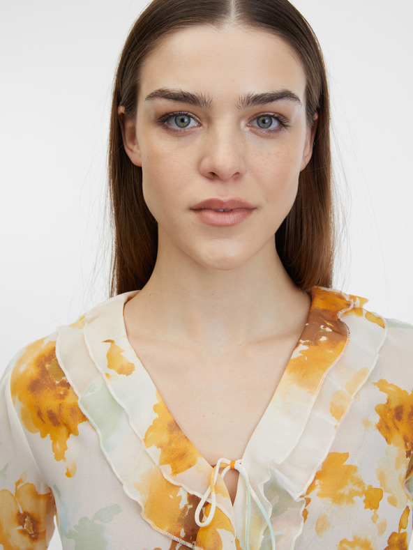 Orsay Weiße geblümte Damenbluse ORSAY