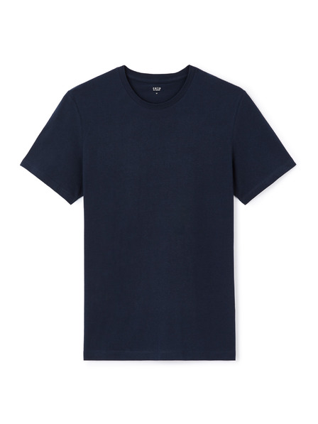 Celio Dunkelblaues Basic-T-Shirt Celio Tebase