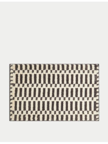 Marks & Spencer Schnell trocknende Badematte aus Baumwollmischung mit geometrischem Motiv Marks & Spencer grau