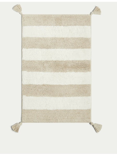Marks & Spencer Marks & Spencer Badematte aus reiner Baumwolle gestreift beige