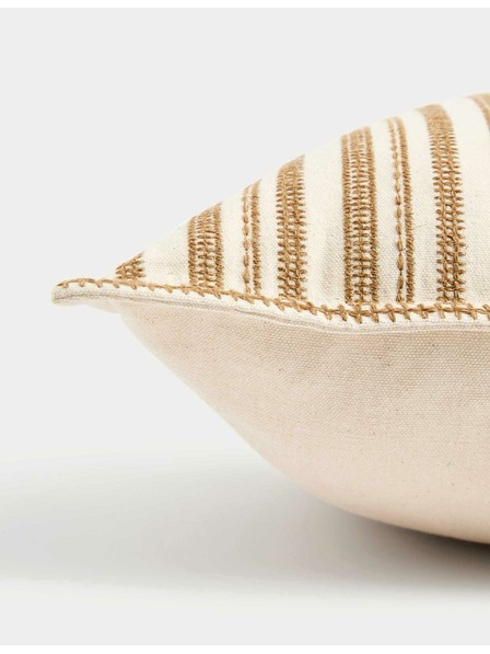 Marks & Spencer Gestreifter Kissenbezug mit Stickerei, aus reiner Baumwolle Marks & Spencer gelb