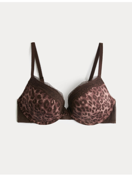 Marks & Spencer Jasmine Spitzen-Push-up Dekolleté-Büstenhalter mit Bügeln, (Gr. A-E) Marks & Spencer braun