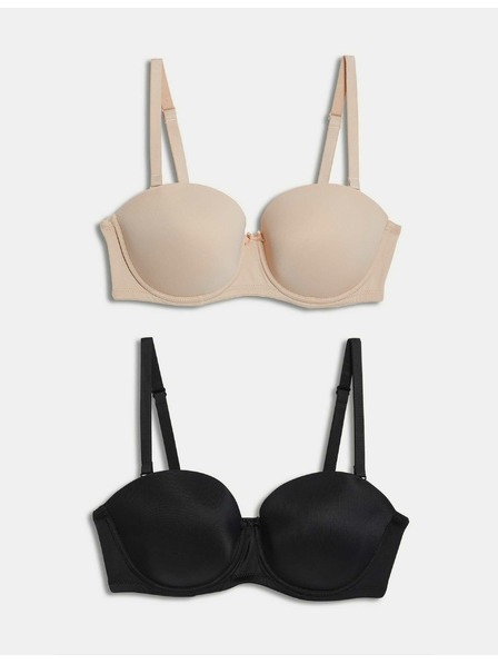 Marks & Spencer Gepolsterter BH, mehrere Tragevarianten, Größen. A-E, 2 Stück Marks & Spencer schwarz