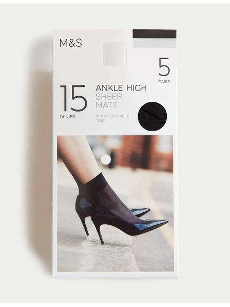 Marks & Spencer Packung mit 5 Paar blickdichten Socken, 15 DEN Marks & Spencer schwarz