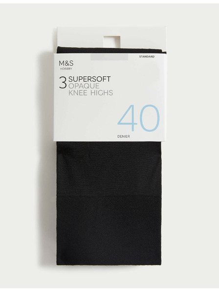 Marks & Spencer 3er-Set undurchsichtige Kniestrümpfe Marks & Spencer schwarz